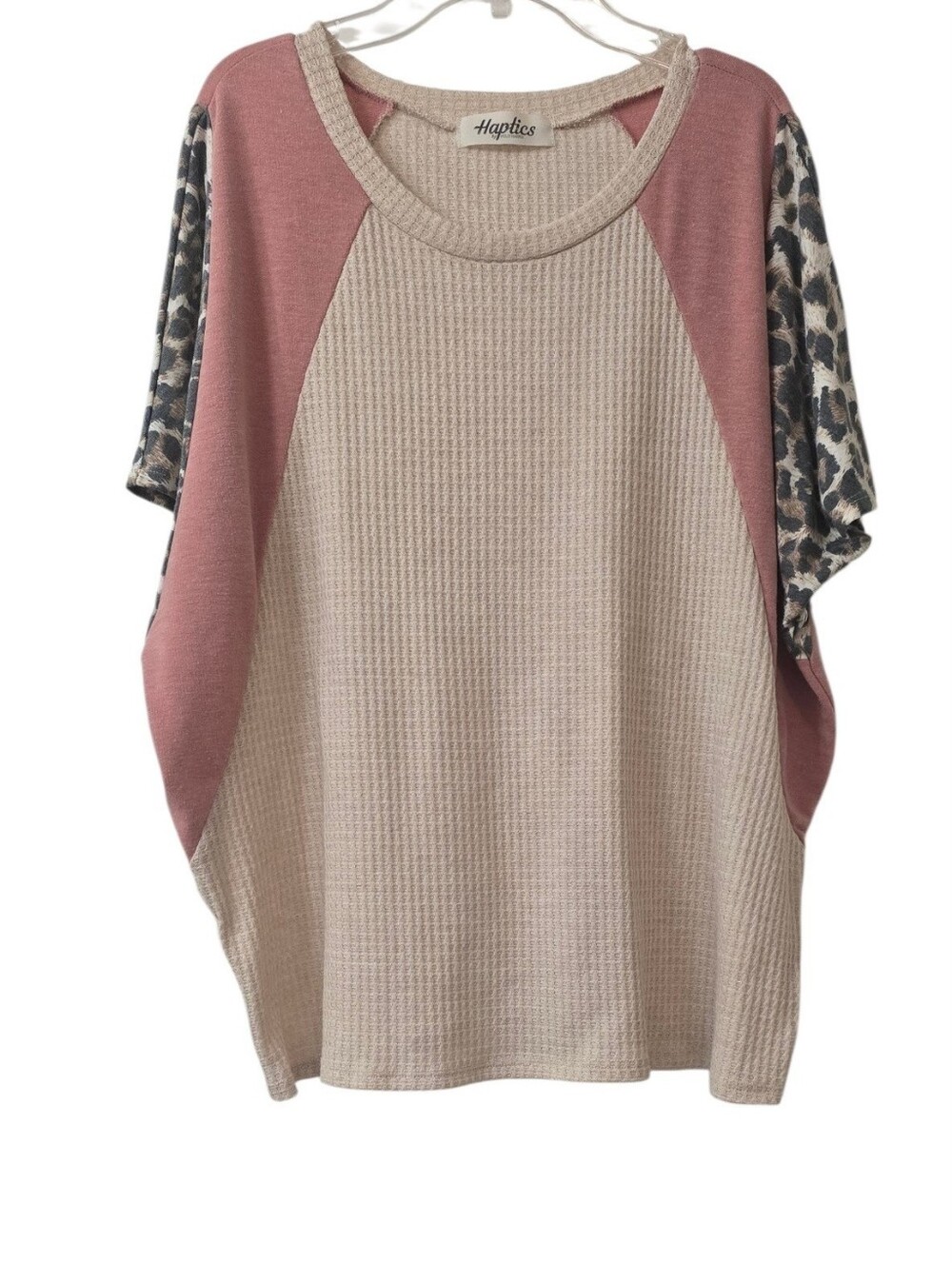 Haptics Cream Waffle Knit Top Size L/XL